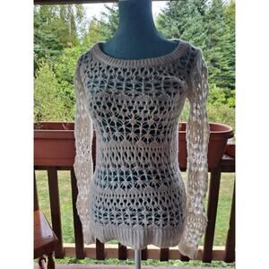 Hollister Wool Cream Knitted Crewneck Sweater